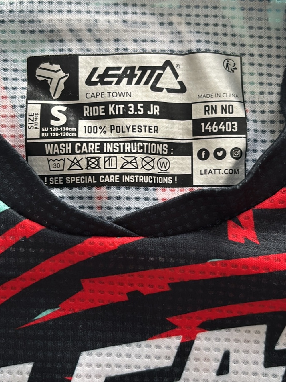 Leatt Kids Ride Kit 3.5 JR Short Sleeve Shirt - Black & Red